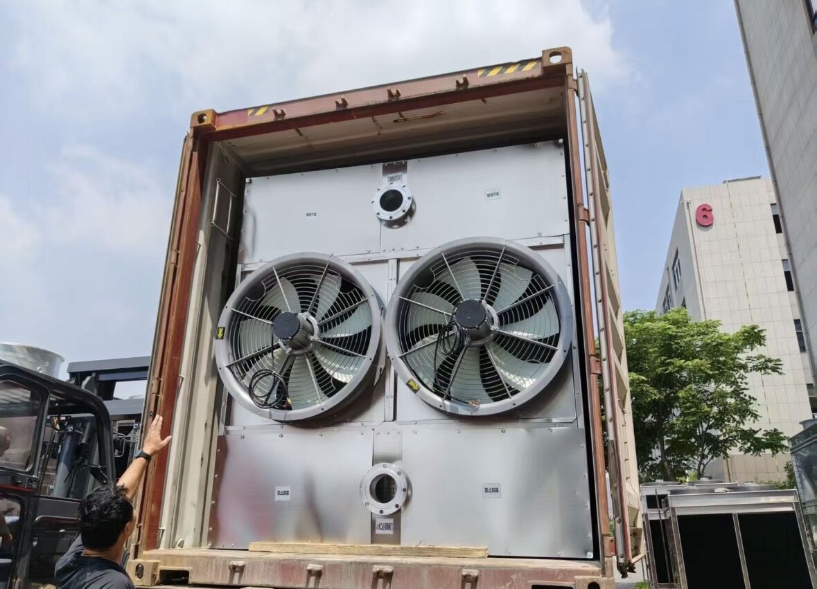 Cooling tower fan export shipment loaded into container